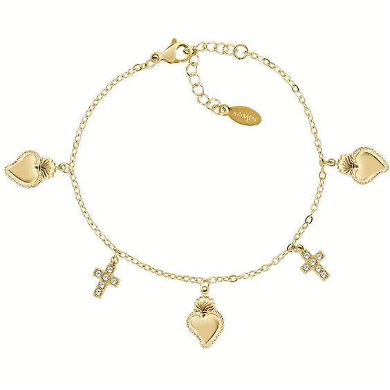 Bracciale Amen Donna Acciaio donna in Acciaio Zircone ACBR818392G - ACBR818392G